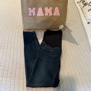 Maternity skinny dark wash jeans